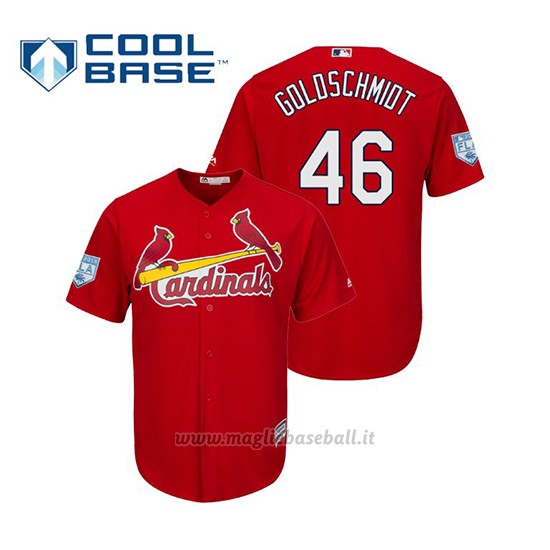 Maglia Baseball Uomo St. Louis Cardinals Paul Goldschmidt Cool Base Entrenamiento De Primavera 2019 Rosso